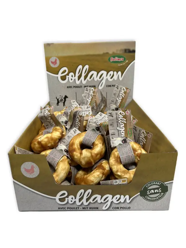 Bubimex – Friandises Donuts de Collag&egrave;ne au Poulet – 10cm Meilleure Vente
