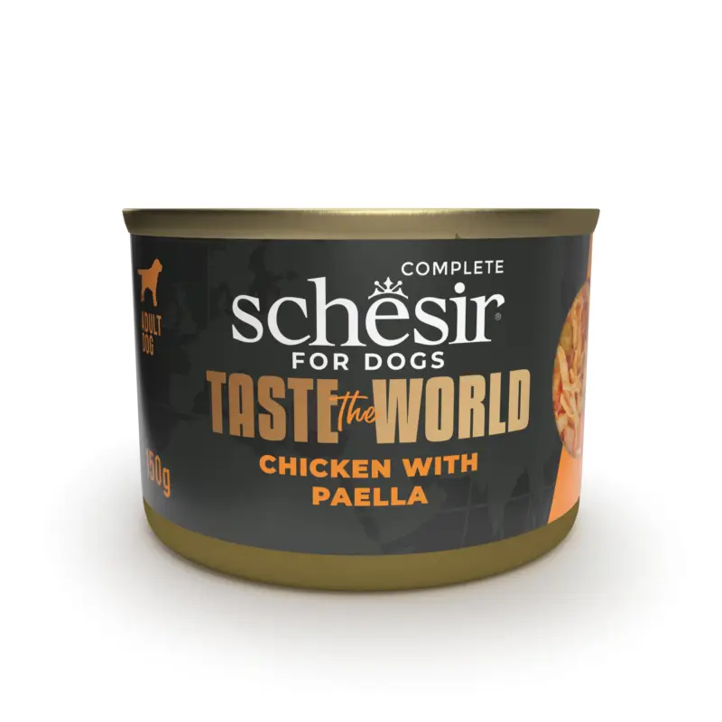 Schesir – P&acirc;t&eacute;e Taste Of The World Poulet Et Paella pour Chiens – 150g Quantité Limitée