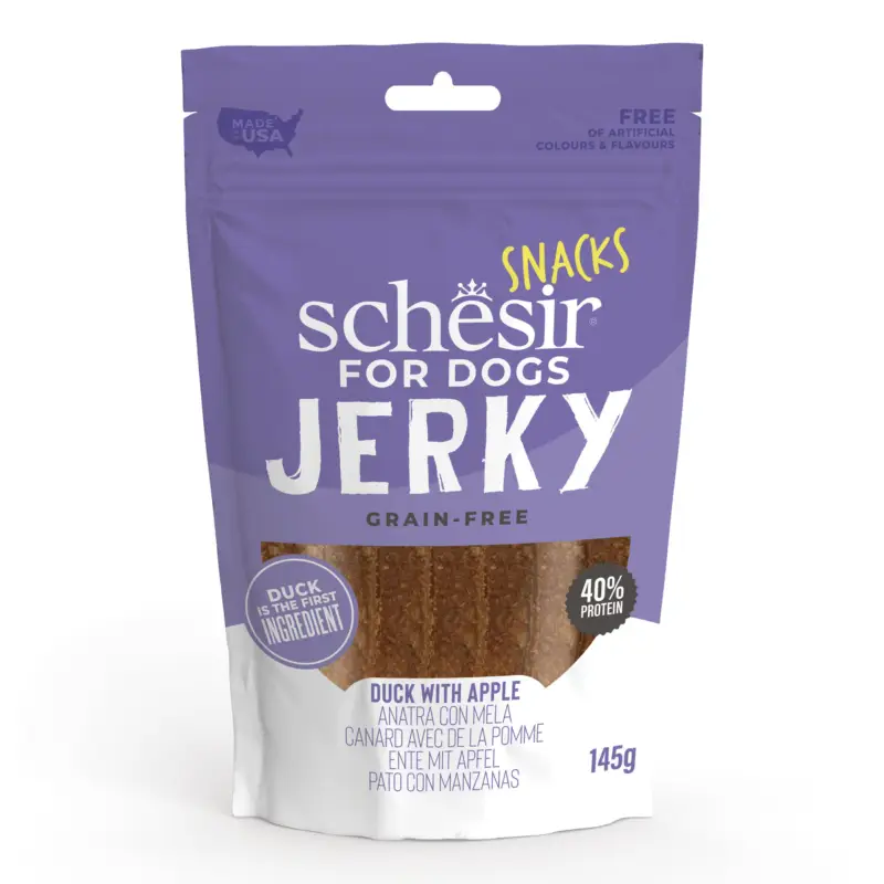Acheter Direct Schesir – Friandises Jerky Au Canard Et Pomme Pour Chiens – 145g