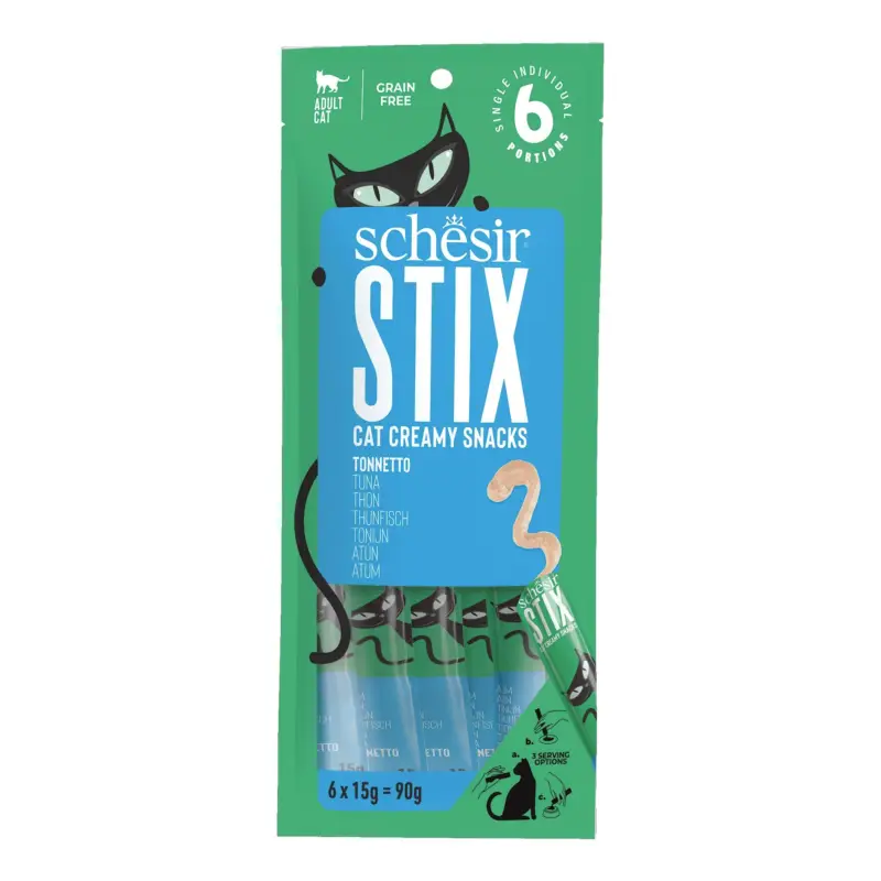 Prix Bas Schesir – Friandises Stix Cr&eacute;meux Au Thon Pour Chats – 6x15g
