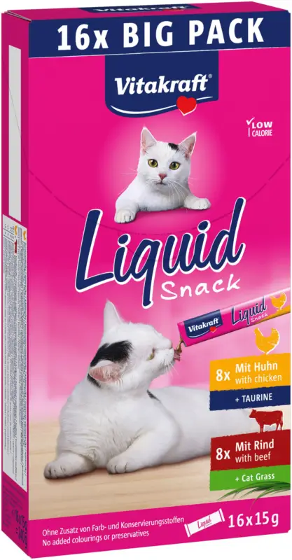 Vitakraft – Friandises Liquid Snack Bigpack Poulet + B&oelig;uf pour Chats – 16×15 Soldes