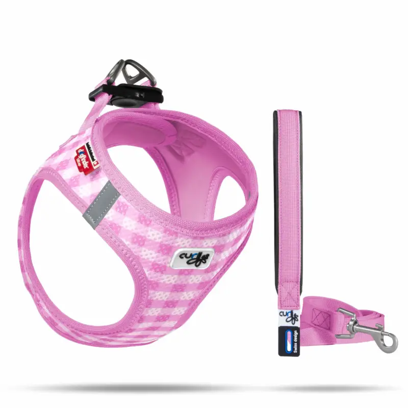 Super Prix Curli – Harnais Veste Air-Mesh + Laisse en Rose pour Chiot