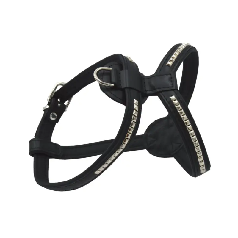 Promotion Comme Un Roi - Harnais Bulldog Cuir So Chic Noir pour Chien