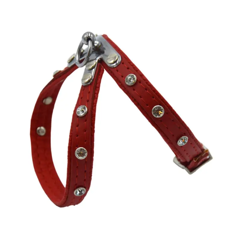 Comme Un Roi - Harnais Cuir So Funky Rouge pour Chien Authentique