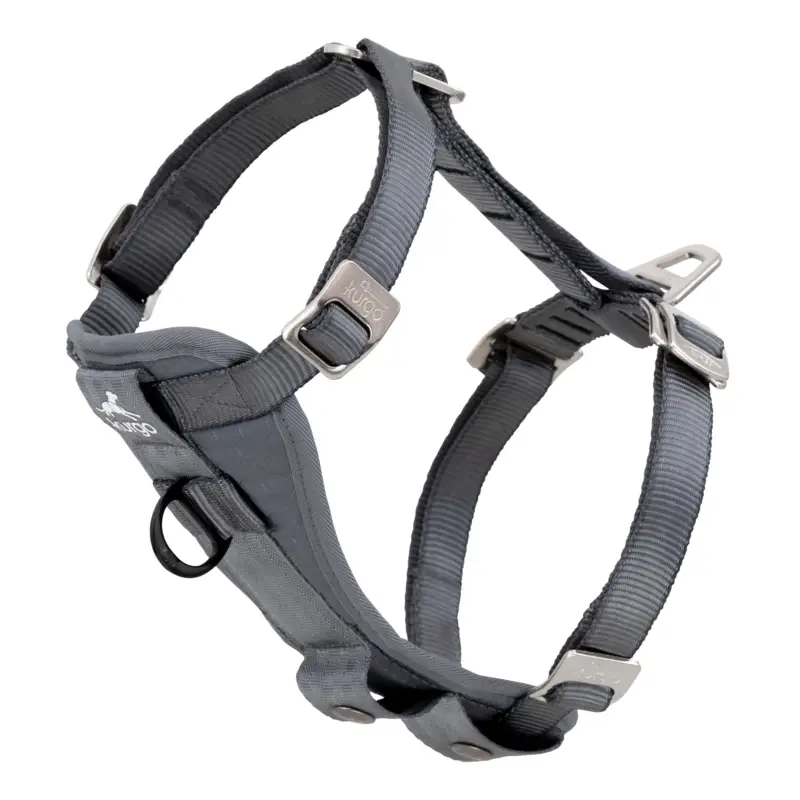 Kurgo - Harnais de Sécurité "Tru-Fit" Gris Pour Chien Haute Qualité