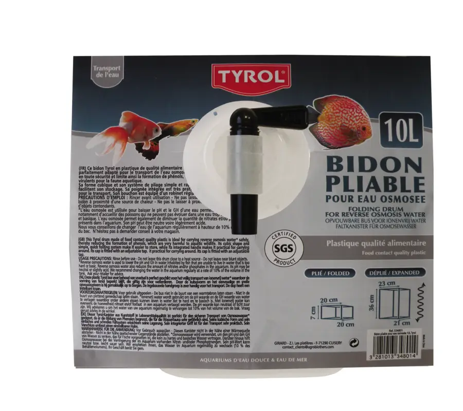 Offre Du Jour Tyrol - Bidon Pliable en Plastique pour Eau Osmosée