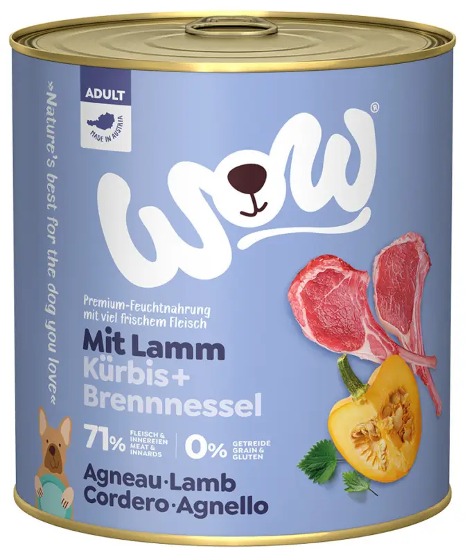 Pas Cher Wow – Repas Complet Naturel &agrave; l'Agneau pour Chien Adultes