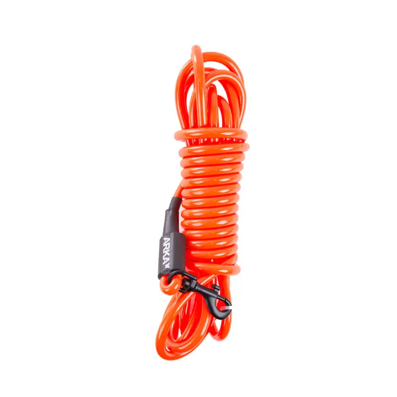 Authentique Arka – Longe Ronde Fluo sans Poign&eacute;e Orange pour Chiens