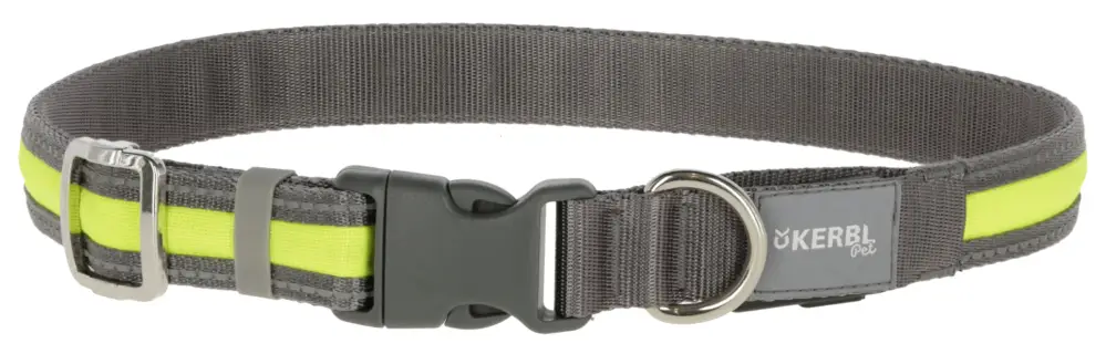Kerbl - Collier lumineux Light & Reflex Fluo 45,65cm/24mm Pour Chiens Nouveauté