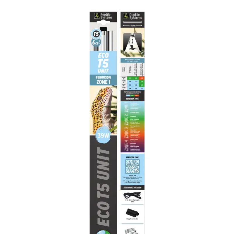 Reptile Systems – Eclairage Eco T5 Unit Zone 1 Ferguson pour Terrarium – 39W Jusqu&rsquo;à Épuisement Des Stocks