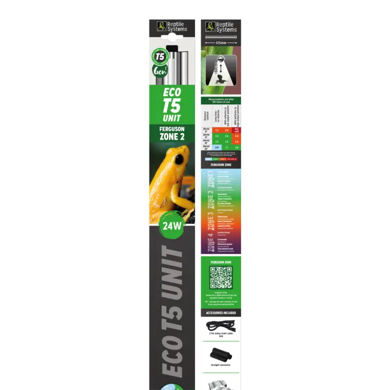 Reptile Systems - Eclairage Eco T5 Unit Zone 2 Ferguson pour Terrarium Produit De Marque