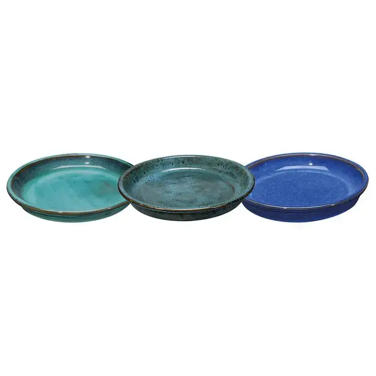 Soucoupe en terre cuite émaillée bleu Deroma Azulejos – Ø 32 cm Top Vente