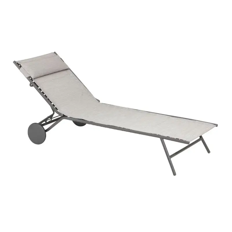 Bain de soleil Miami II Lafuma coloris gris structure en acier et toile en Batyline® – 77 x 184 x 76 cm Marque
