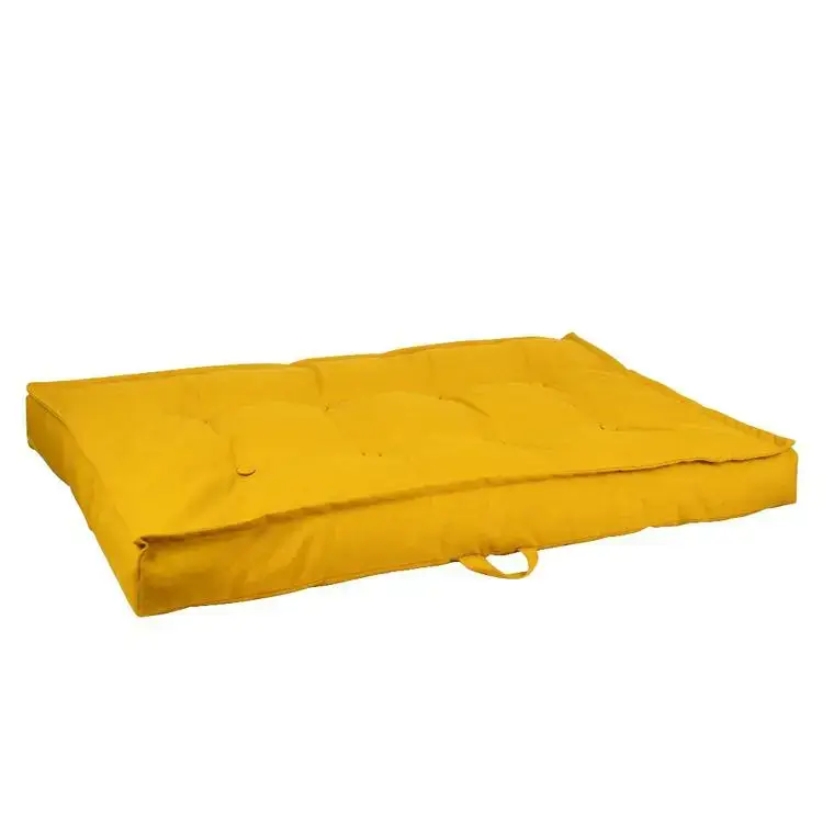 Prix Bas Coussin d'assise pour palette coloris jaune en coton polyester - 120 x 80 x 15 cm