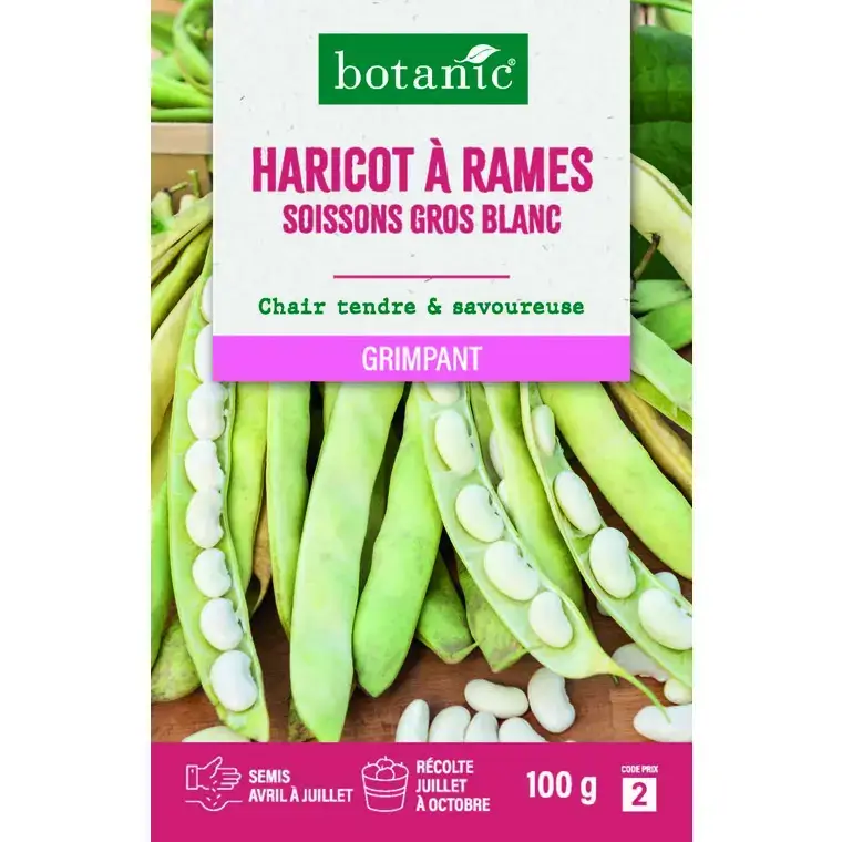 Marque Graines d'haricot à rames soissons gros blanc botanic® - graines à semer