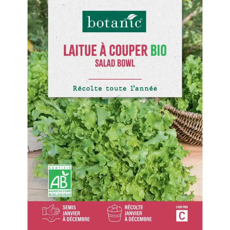 Graines de laitue à couper salad bowl bio botanic® - graines à semer Offre Du Jour