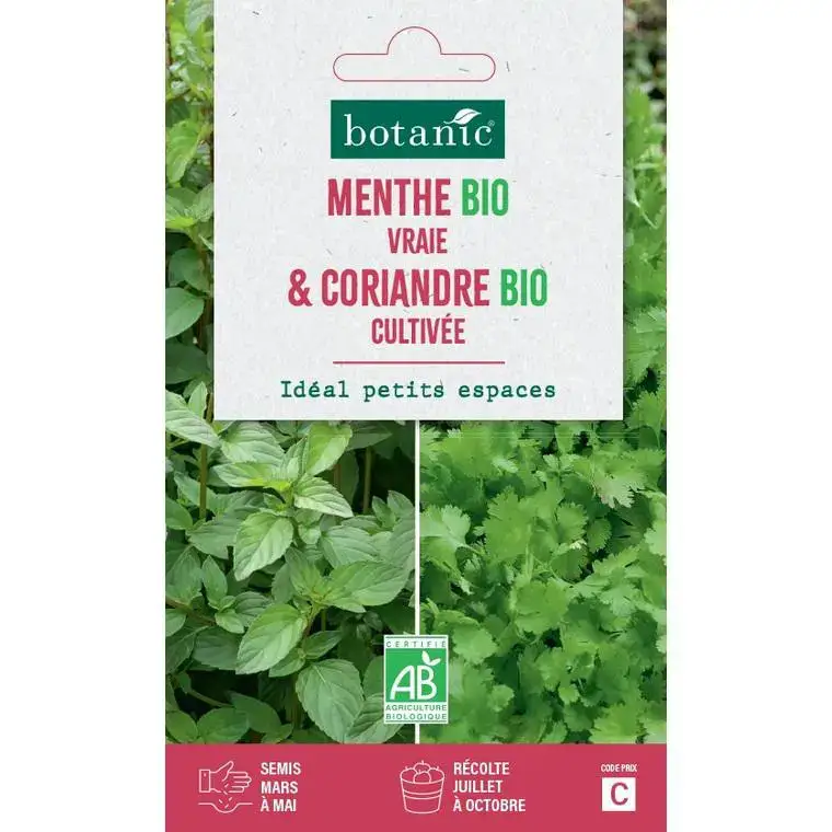 Meilleure Vente Mélange de graines menthe vraie bio et de coriande cultivée bio botanic® - graines à semer