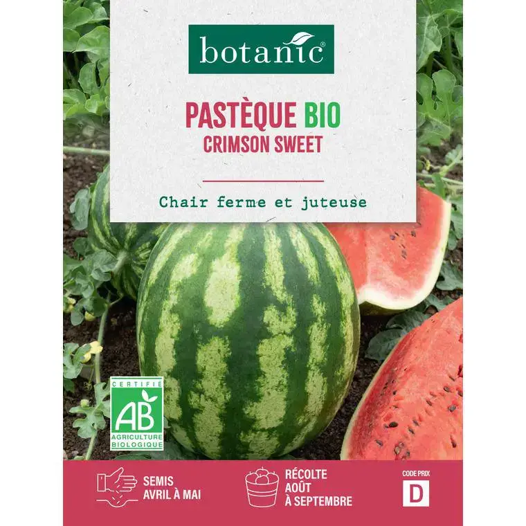 Graines de pastèque crimson sweet bio botanic® - graines crimson semer Bon Plan