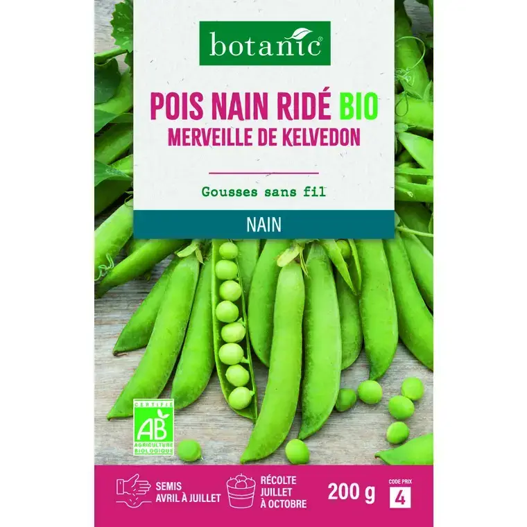Populaire Graines de pois nain ridé merveille de kelvedon bio botanic® - graines à semer en étui