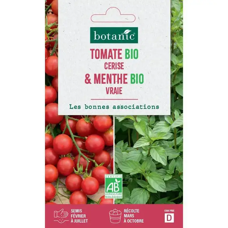 Bon Marché Mélange de graine de tomate cerise bio et de menthe vraie bio botanic® - graines à semer