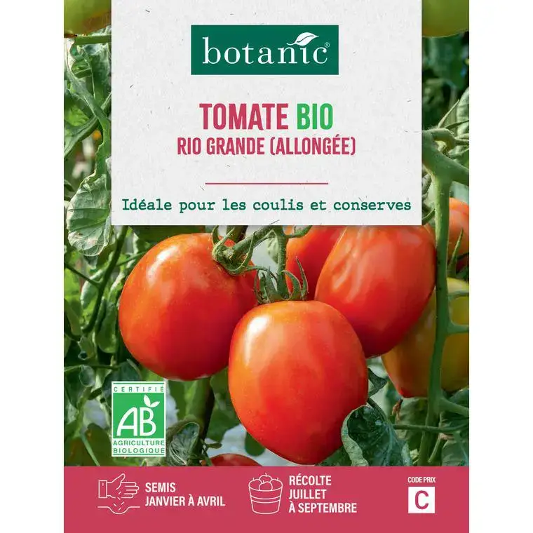Graines de tomate rio grande bio allongée botanic® - graines rio semer Top Vente