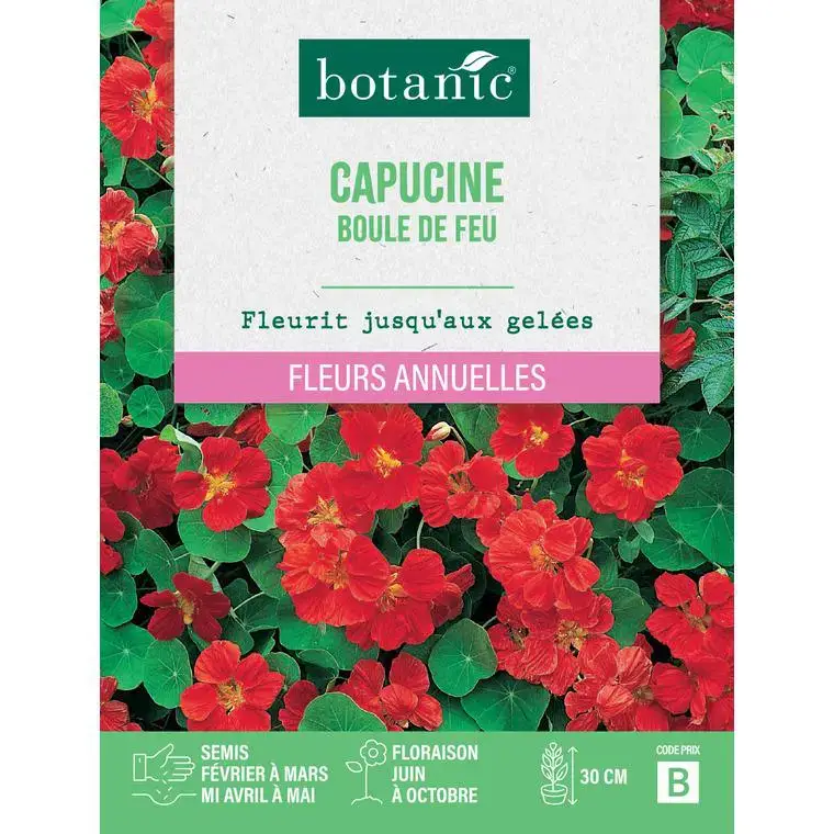 Graines de fleurs Capucine boule de feu botanic® Achat Immédiat