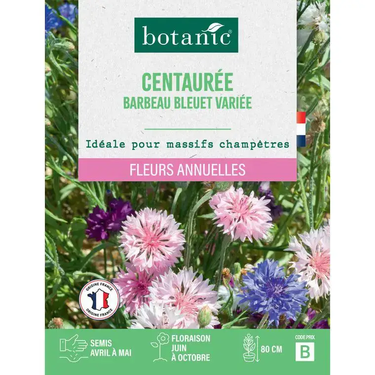 Acheter En Ligne Graines de fleurs de Centauree barbeau bleuet variée botanic®