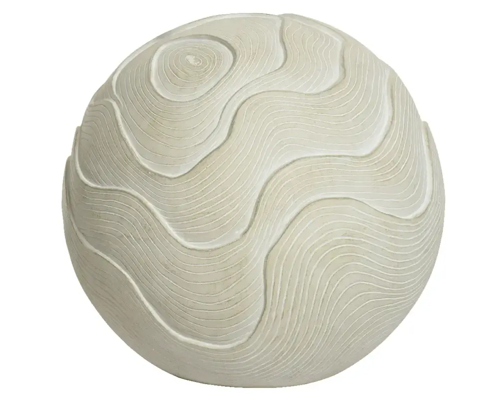 Vente Flash Statue cylindrique en fibre argile coloris blanc cassé Decoris – 51 x 51 x 47,5 cm