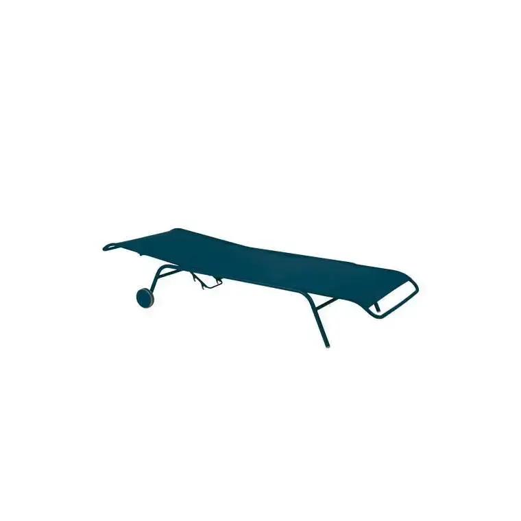 Chaise longue bain de soleil coloris noir en acier Coolside - 201 x 78 x 30 cm Promotion