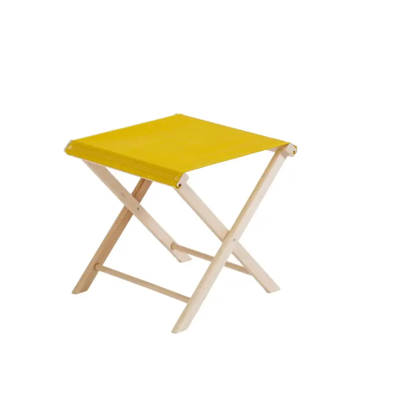 Tabouret pliant coloris jaune en coton - 43 x 43 x 42 cm Achat Immédiat