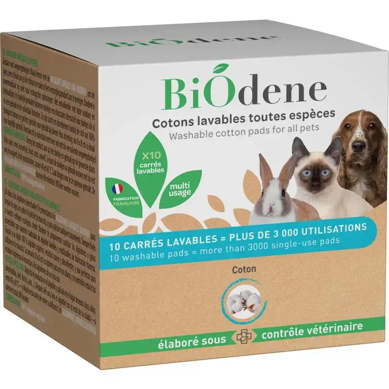 Cotons réutilisables pour animaux Biodène - x 10 Offre Du Jour