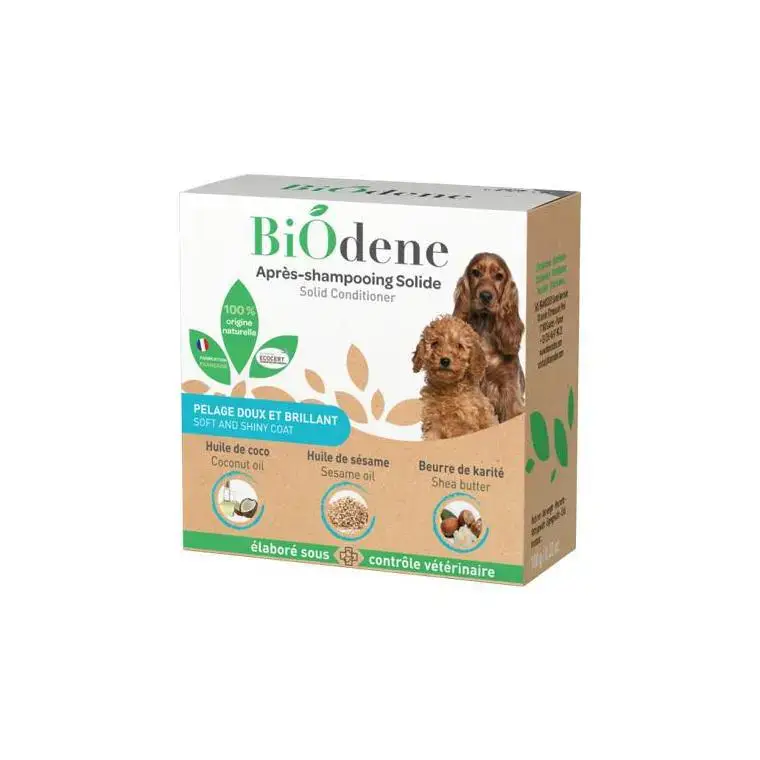 Achat Immédiat Après-shampooing solide pour chien Biodène - 100 g