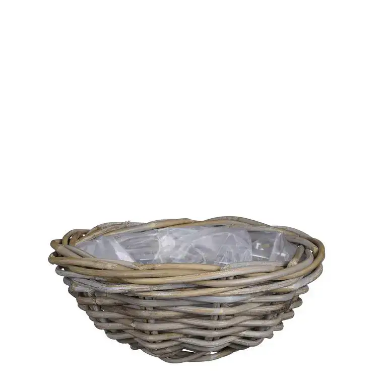 Panier rond en osier gris Marcia – Ø 30 x H 12 cm Commander Vite