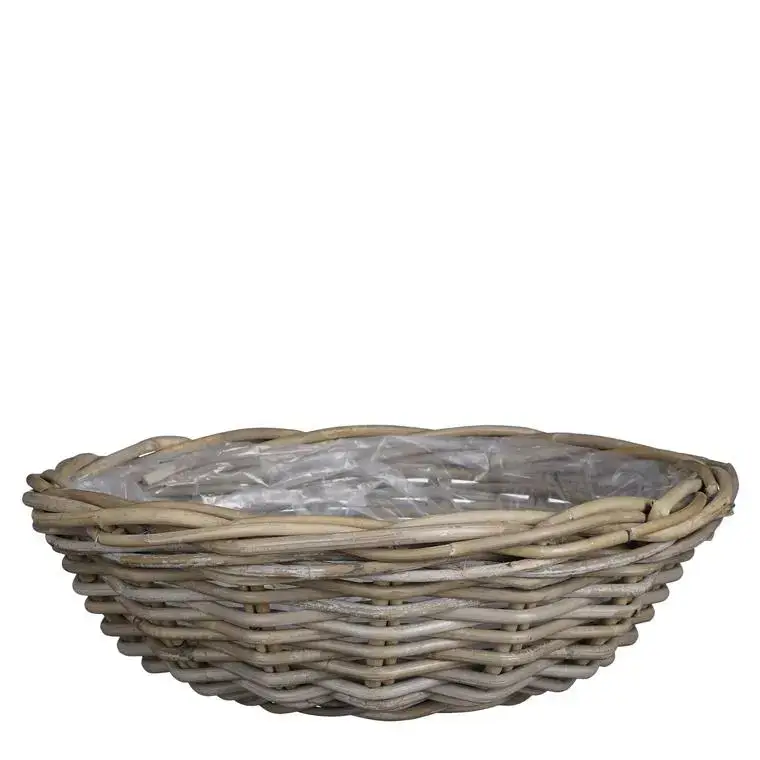 Panier rond en osier gris Marcia - Ø 41 x H 12 cm Nouvelle Collection