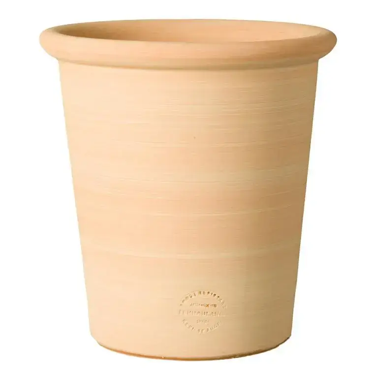 Pas Cher Pot en terre cuite claire Terrablanca Tubo S/3 – Ø 30 x H 32 cm