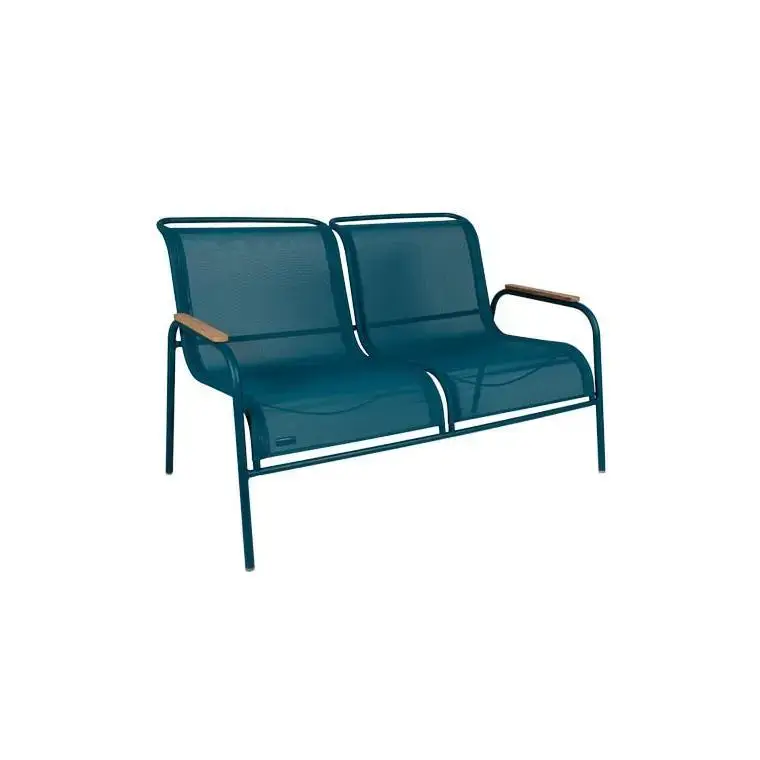 Usine Directe Banquette coloris bleu en acier Coolside Fermob - 134 x 77 x 86 cm