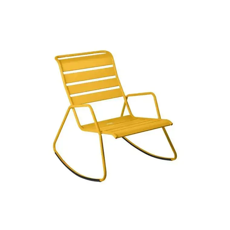Nouvel Arrivage Fauteuil rocking chair coloris jaune en acier Monceau – 68 x 78 x 88 cm