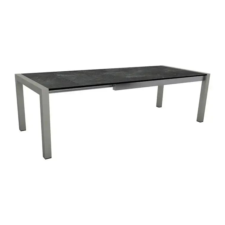 Table extérieure extensible coloris graphite/Slate en aluminium Stern – 174/214/254 x 90 x 75 cm Haute Qualité