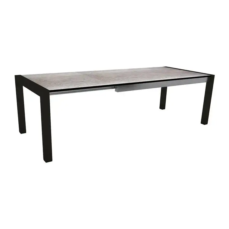Livraison Express Table extérieure coloris noir mat/smocky en aluminium Stern – 214/254/294 x 100 x 75 cm