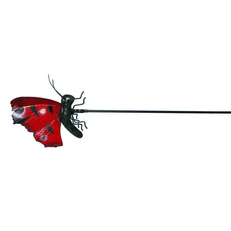 Offre Limitée Papillon rouge en résine sur pique Riviera – 120,5 cm