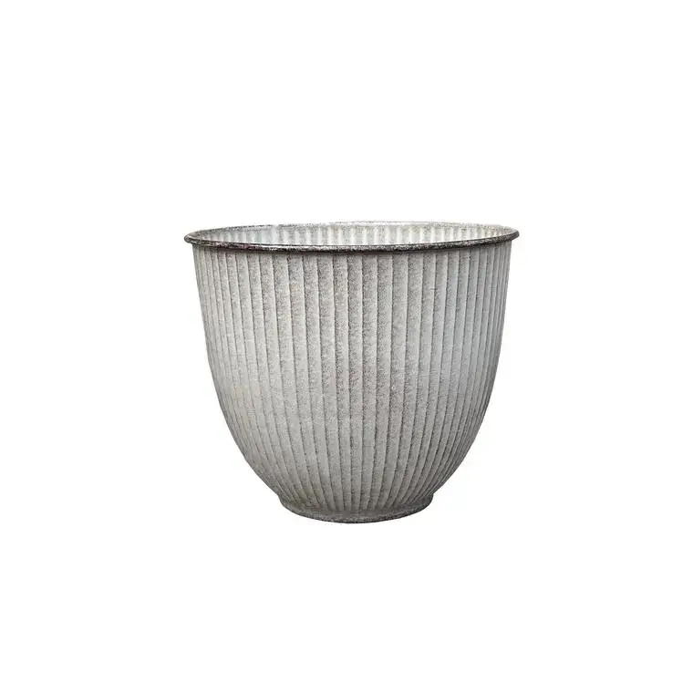 Meilleure Vente Pot coloris beige en métal recyclé Chiari – 15 x 15 x 1 cm