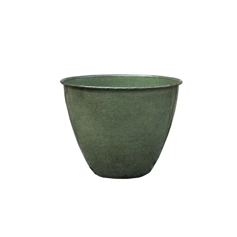 Offre Exclusive Pot coloris vert en métal recyclé Carama - 37 x 37 x 3 cm
