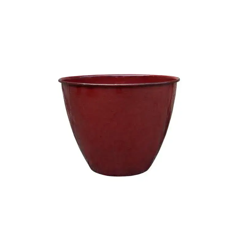 Seulement Aujourd&rsquo;hui Pot coloris rouge en métal recyclé Carama – 33 x 33 x 2 cm