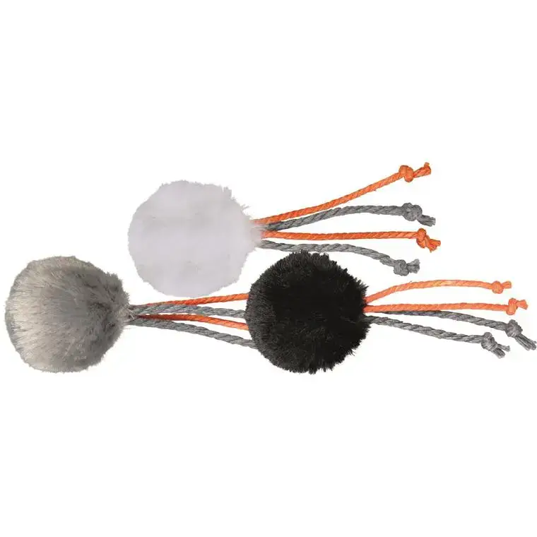 Balle en peluche avec fils et clochette Trixie Catnip – Ø 4 cm Achat Immédiat