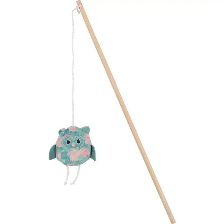 Canne à pêche pour chat coloris bleu feuille Zolux hibou Ethi'cat - 10 x 2,5 x 40 cm Vente Flash