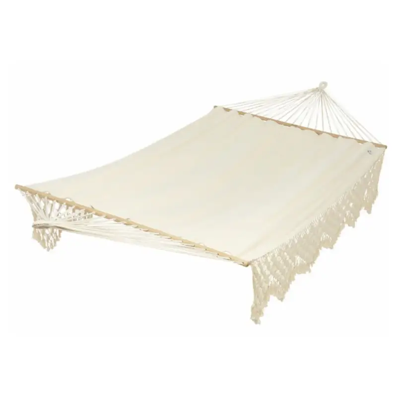 Dernier Modèle Hamac coloris écru à franges en coton certifié FSC®Jobek Hamac SeleKt – 375 x 170 cm