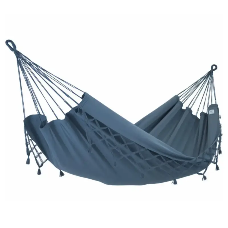Produit De Marque Hamac coloris anthracite à franges en polypropylène Jobek Hamac Kocon - 340 x 140 cm