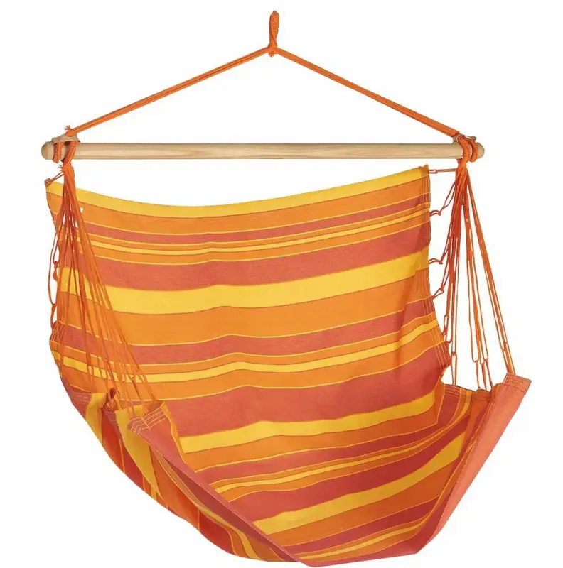 Dernier Modèle Chaise hamac coloris orange Sunny certifié FSC® Jobek Hamac TranKil – 140 x 110 cm