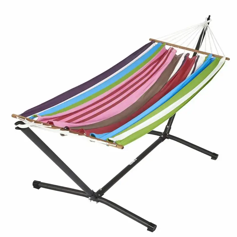 Commande En Gros Set support et hamac MetaliK coloris multicolore Magifico en métal et polypropylène Jobek Hamacs – 300 x 140 x 95 cm