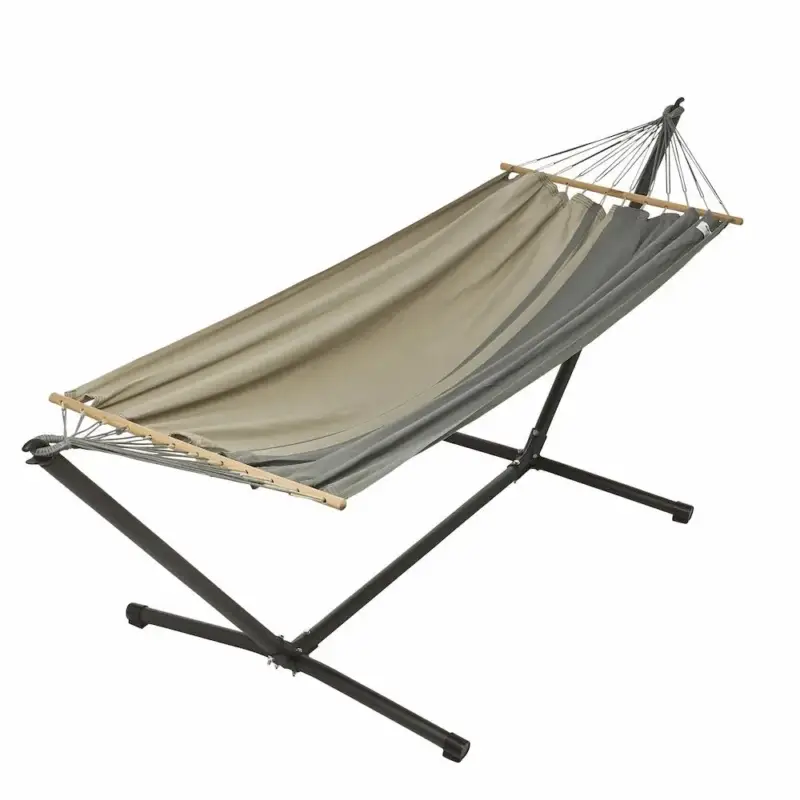 Set support et hamac MetaliK coloris anthracite taupe en métal et polypropylène Jobek Hamacs – 300 x 140 x 95 cm Bon Marché
